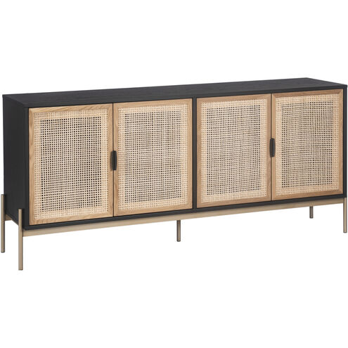 Avida 71.75 X 18.5 inch Gold / Black/Natural Sideboard, Large